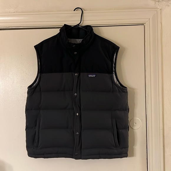 Patagonia Mens Bivy Down Puffer Vest Black and Gray size XL - Picture 2 of 10